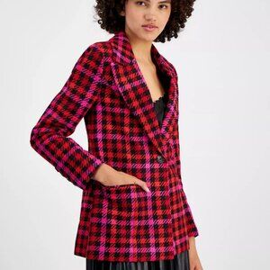 AVEC LES FILLES Women's Houndstooth Tweed Blazer Sz Large